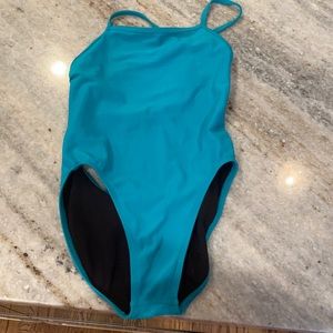 Jolyn solid back one piece, teal green